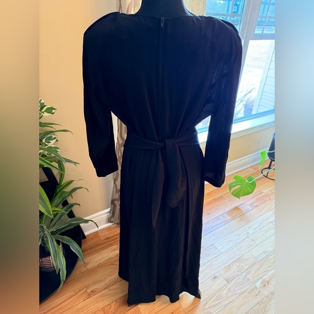 Vintage 80’s/90’s ALL THAT JAZZ Black Wrap Maxi Dress Women’s Size 11/12 - Picture 4 of 13